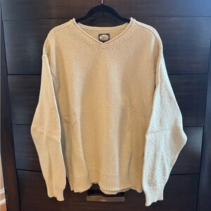 TOMMY BAHAMA TAN KNIT V NECK SWEATER MENS SIZE LARGE